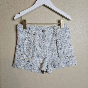 Tartine et Chocolat Girls Blue White Tweed Shorts Size 5T Adjustable Waist
